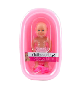 בובת תינוק 25 ס"מ + אמבטיה סקאל