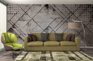 קיר הקווים האלכסוניים על רקע אפור.