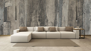 קיר חיפוי עץ בגוון כהה.