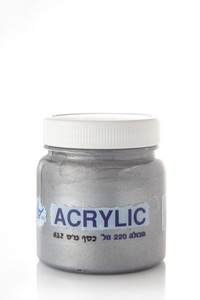 צבע אקריליק סטודיו 300 מ"ל  כסף מטאלי