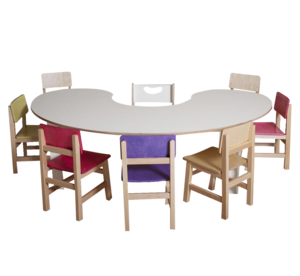 שולחן פרסה סנדויץ מתכוונן 160/46 רגל עץ בוק 