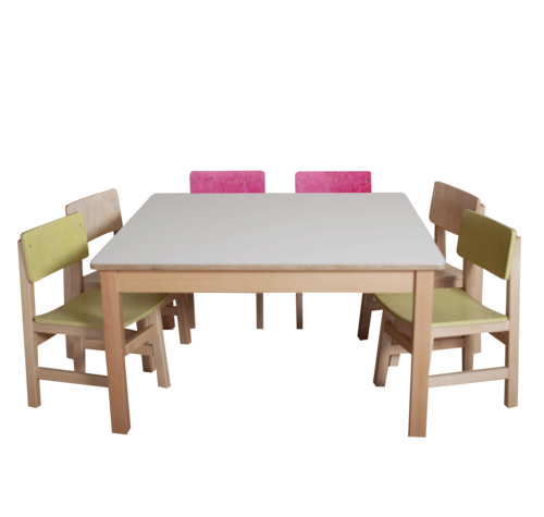 שולחן בירצ' 90X70 רגל עץ בוק