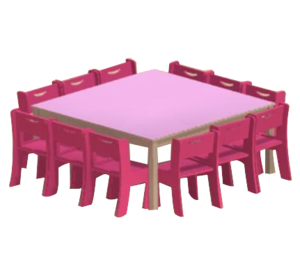 שולחן בירצ' 120X120X48 רגל עץ בוק