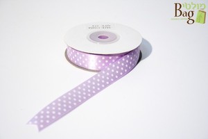 סרט נקודות 15 מ"מ סגול לילך ולבן