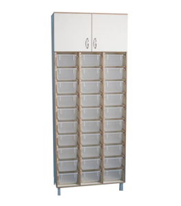 ארון 32 מיכלים גודל 9 בירצ' - ללא מיכלים