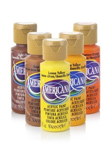צבע אקריליק אמריקנה גוונים צהובים,כתומים וחומים