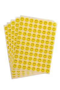 מדבקות  עגולות סמיילי צהוב