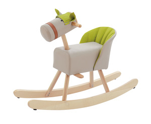 סוס נדנדה מרופד עם מושב MOULIN ROTY