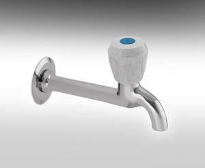 ברז שופך מהקיר פיה ארוכה קבועה ידית פעמונית 300208 Hamat