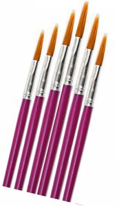 מארז 12 חב' סט 6 מכחולים עגולים ידית סגולה