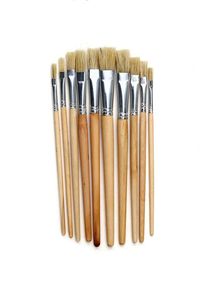 מארז 12 סטים של 10 מכחולים שטוחים להובי