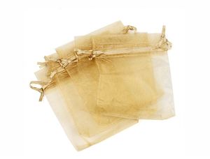 מארז 10 חב' * 10 יח' (סה"כ 100 יח') שקיות אורגנזה צבע זהב 15/20 ס"מ