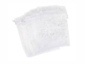 מארז 10 חב' * 10 יח' (סה"כ 100 יח') שקיות אורגנזה צבע לבן 15/20 ס"מ