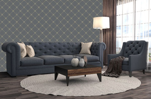 קיר המרובעים עם סיום הפינות המיוחדות על רקע אפור.