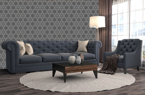 קיר המעוינים, המשולשים, המקביליות על רקע גוון אפור - בקטן.