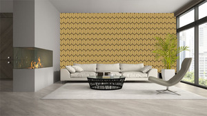 קיר הזיגזג בגוון החום.