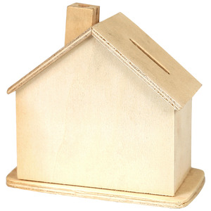 מארז 12 יח' קופת חיסכון צורת בית מעץ מידה 6/11/10 ס"מ
