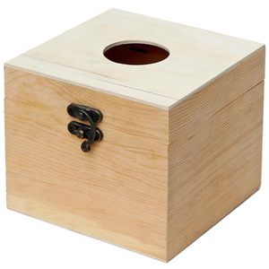 מארז 4 יח' קופסת טישו מרובעת עץ אורן 14/14/13