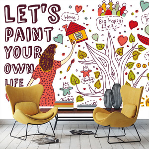 קיר איור - let's paint your own life