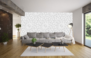 טפט קיר התחרה הלבנה.