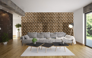 טפט קיר הטבעות המרובעות.