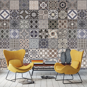 טפט קיר הטקסטורות בגוון האפור והחום.