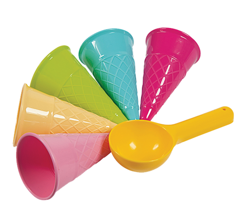 תבניות גלידה וכף לחול פיירפליי