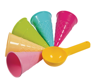 תבניות גלידה וכף לחול פיירפליי