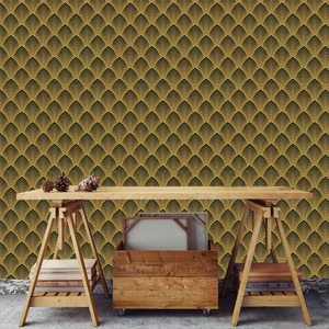 טפט מעוצב Pattern בגוון הזהוב והשחור.	