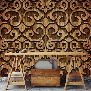 טפט קיר העץ עם חיתוך מלכותי.