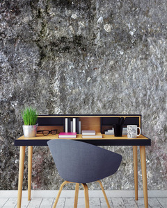 טפט קיר בחיספוס גס בגוון האפור.