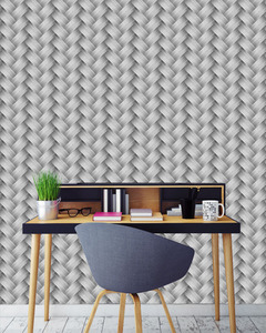 טפט קיר הקש הקלוע בגוון אפור.