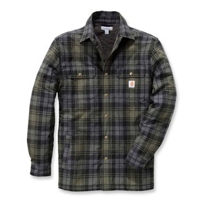 102333 חולצת ז'קט פלאנל עם בטנת שרפה צבע ירוק ®Carhartt 