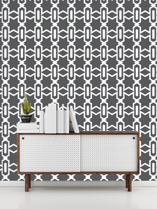 טפט קיר ה PATTERNS חוליות לבנות מרובעות על רקע אפור.	