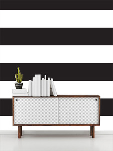 טפט קיר הפסים העבים בשחור ולבן.