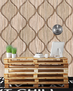 טפט קיר החוליות החרוטות בעץ.