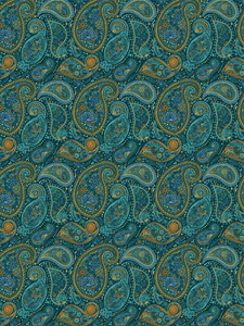 	קיר PATTERNS בגווני הטורקיז והזהוב.	