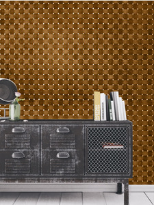 טפט קיר שזירת שתי וערב של רצועות העץ. 