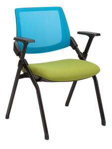 אדי כסא אורח שחור גב רשת מושב בד שלד ניקל+ גלגלים מיליון כסאות