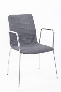 גלעד כסא אורח דמוי עור PU שלד ניקל עם ידיות מיליון כסאות