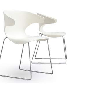 קולה כסא אורח פלסטיק אפור שלד ניקל מיליון כסאות