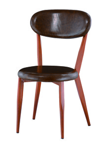 אילנית כסא מסעדה לבן או שחור PU שלד מתכת דמוי עץ טבעי מיליון כסאות