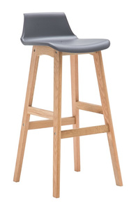 נווה כסא בר פלסטיק PP שלד עץ בוק אדמדם גובה מושב 75 סמ מיליון כסאות