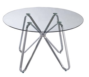 שולחן ישיבות דגם שנהב זכוכית מחוסמת קוטר 120ס"מ גובה גובה 75 ס"מ מיליון כסאות