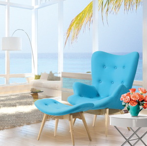 תהילה כורסת אירוח בד רגל עץ טבעי מיליון כסאות