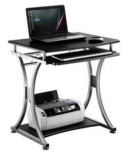 שניר שולחן מחשב פלטה MDF שחור שלד מתכת מיליון כסאות