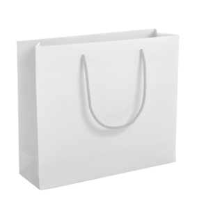 שקיות נייר איכותיות עם ידיות שרוכים תוצרת איטליה 32/27+ לבן