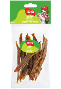 בונזו ג'וי חטיף לכלב-רצועות ברווז 90 ג'