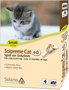 סולפרם - טיפות נגד פרעושים לחתול במשקל עד 4 ק"ג