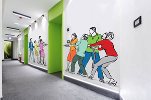 טפט קיר איור הקבוצות במשיכת חבל.